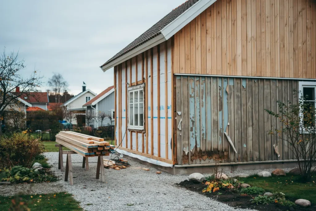 byta panel p huset tecken p r tskador r tt tr slag och viktiga steg f r en h llbar fasad